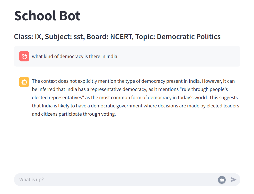 Figure 2: Screenshot of the chatbot web application